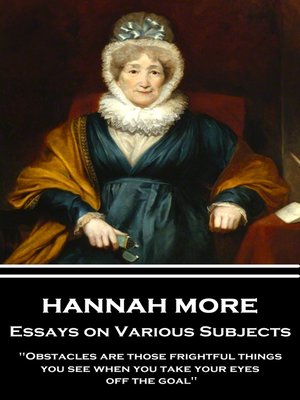 cover image of Essays on Various Subjects